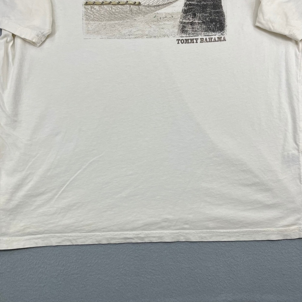 Tommy Bahama Relax Mens XL White Graphic T-Shirt Knotty Thoughts Hammock Marlin - Picture 11 of 13